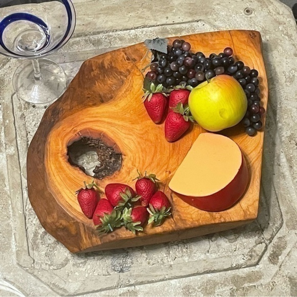 Charcuterie Handmade Live Edge Cherry Wood Snack Board Party Host Gift